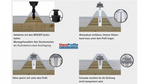 Distanzspreizhülsen für Holz UK 75mm länge