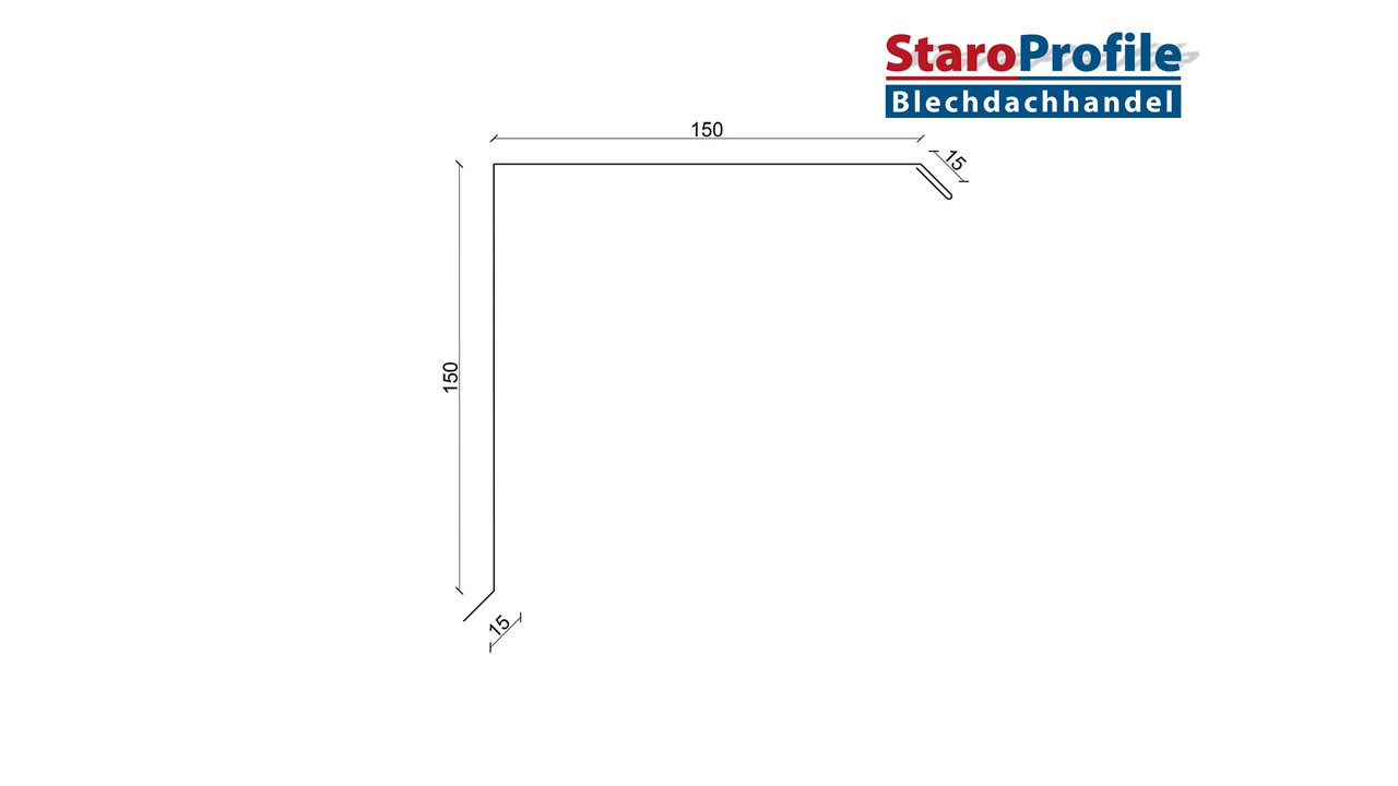 Ortgangblech 15 x 15