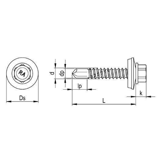 Bohrschraube  5,5 x 25, E16