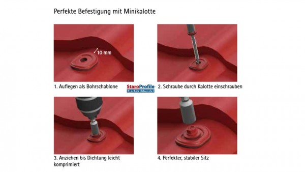 Minikalotten für Dachpfannenprofile